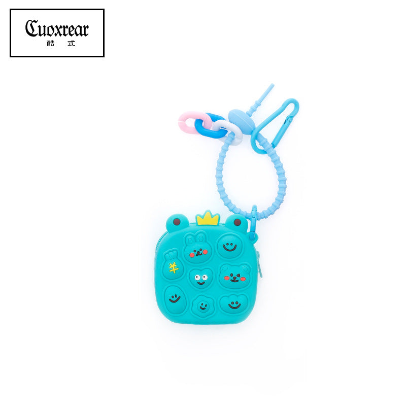 Wholesale Cute Unzipped Coin Purse Cartoon Silica gel Keychain